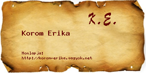 Korom Erika névjegykártya